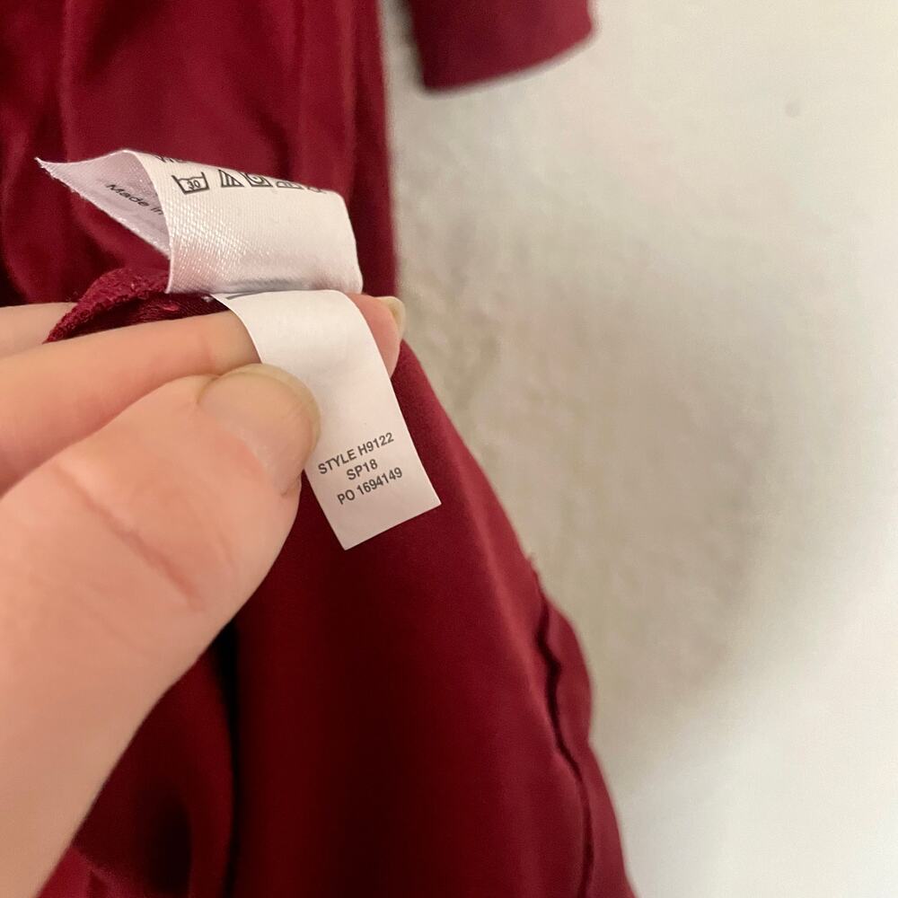 J. Crew Long Sleeve Belted Knit Knee Length Dress Burgundy sz S - Picture 8 of 10